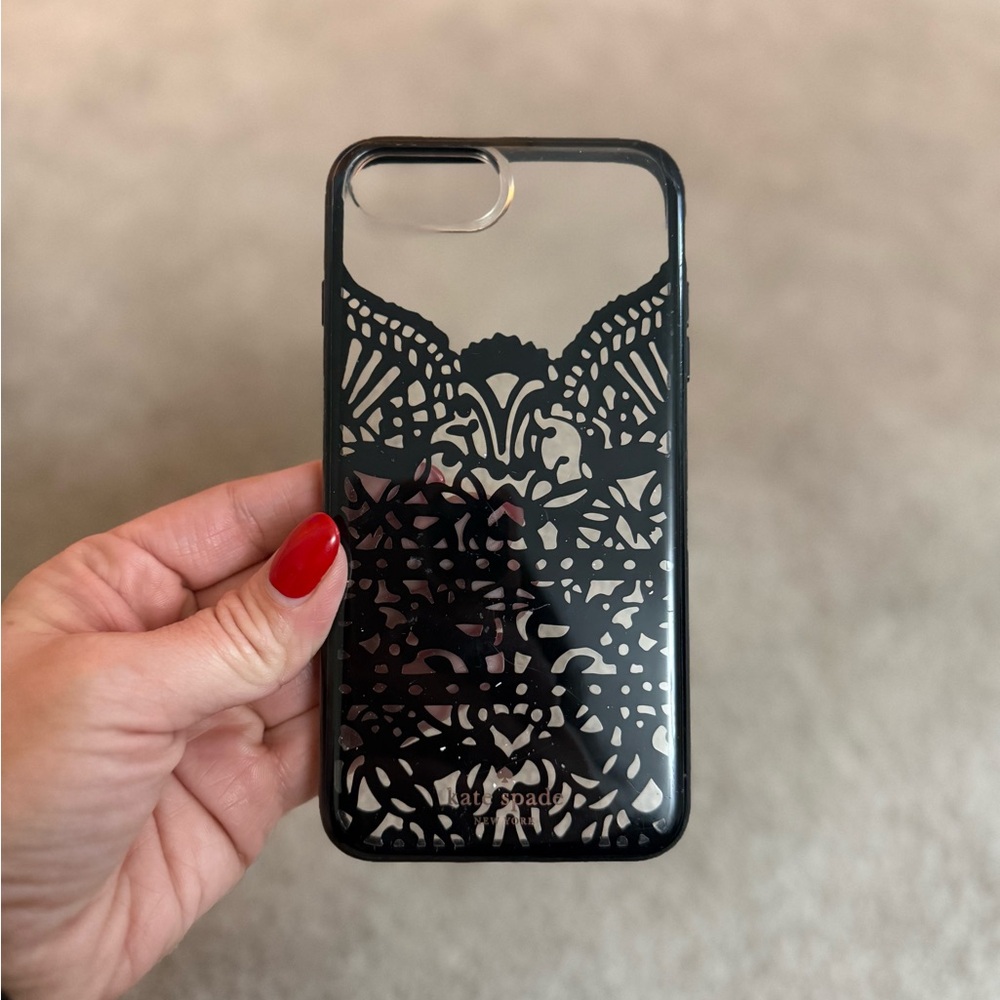 Kate Spade Black Lace Design iPhone 8 Pro Case